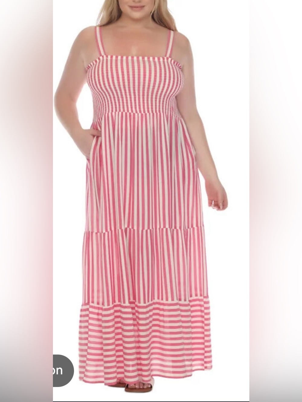 NWT Raviya Pink & White Maxi Cover Up Dress